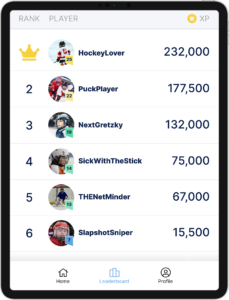 hockey training app leaderboard